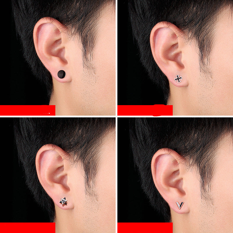 925 Silver Men''s Earrings Set