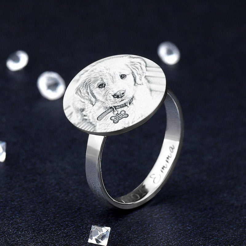 925 Sliver Customize Pet Rings for Pet Lovers