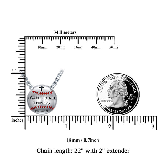 925 Sterling Silver Baseball Necklaces