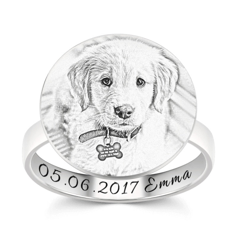 925 Sliver Customize Pet Rings for Pet Lovers