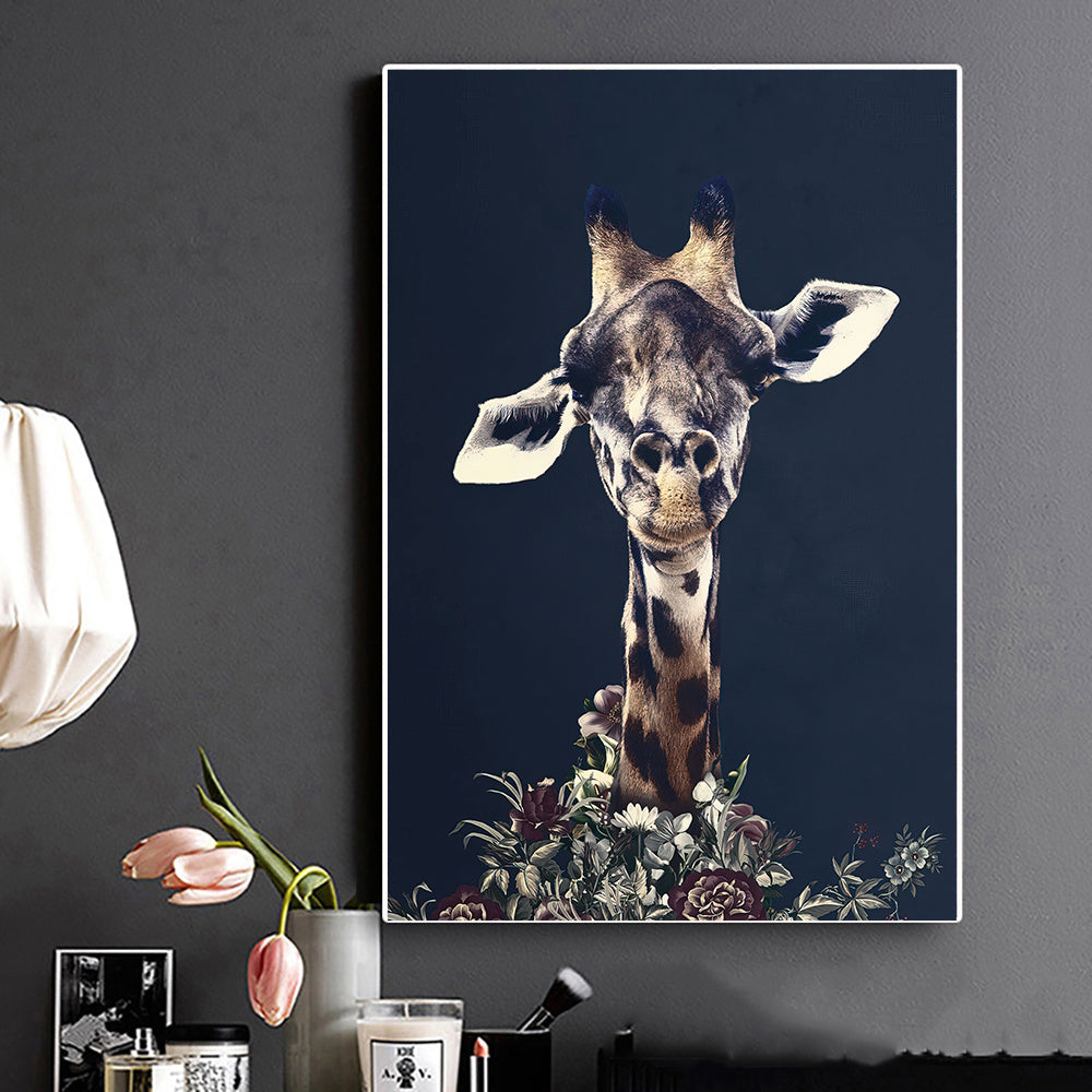 Wall Decor Black Wildlife Canvas 80 x 120 cm