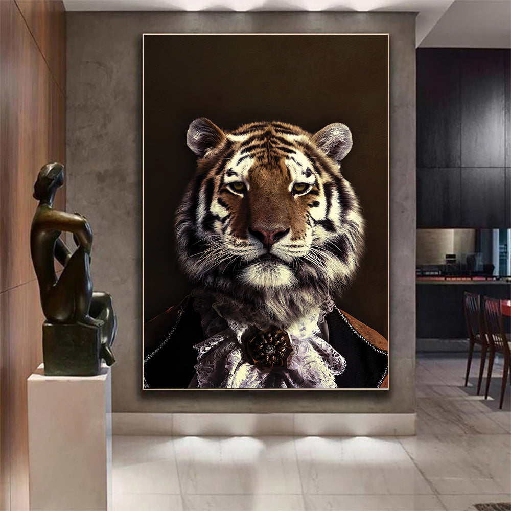 Wall Decor Black Wildlife Canvas 80 x 120 cm