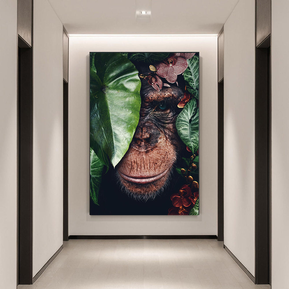 Wall Decor Black Wildlife Canvas 80 x 120 cm