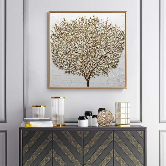 Golden Big Tree Abstract Art