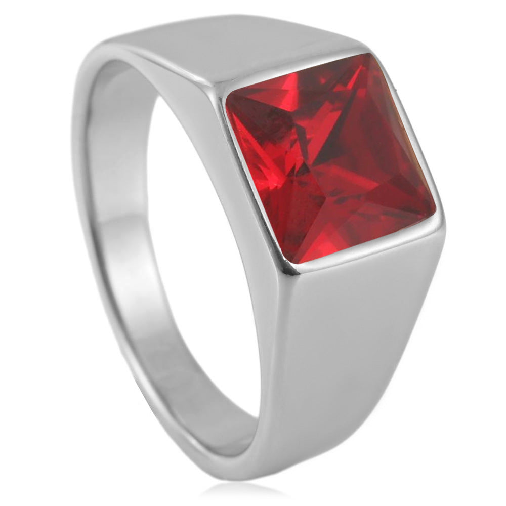 925 Sterling Silver Sapphire Emerald Men's Ring