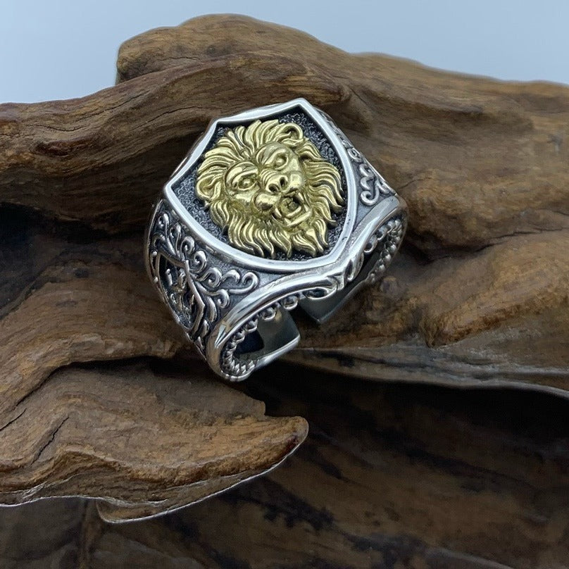925 Sterling Silver Domineering Lion Ring