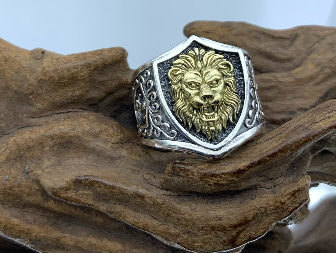 925 Sterling Silver Domineering Lion Ring