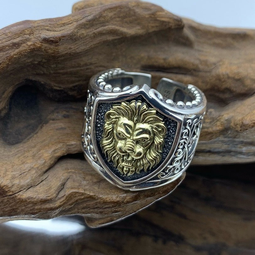 925 Sterling Silver Domineering Lion Ring