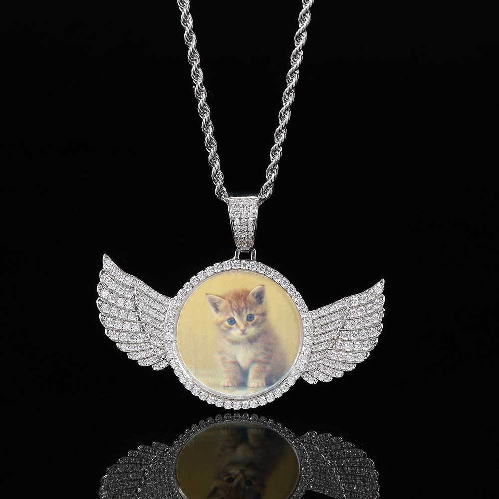 Customized Angel Wings Medallions Photo Locket