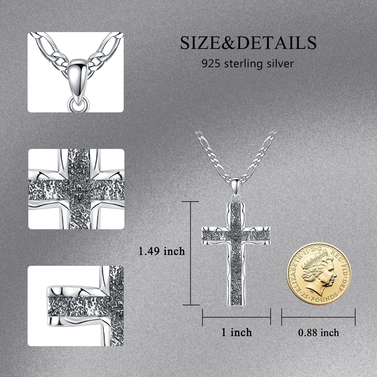 925 Sterling Silver Cross Pendant