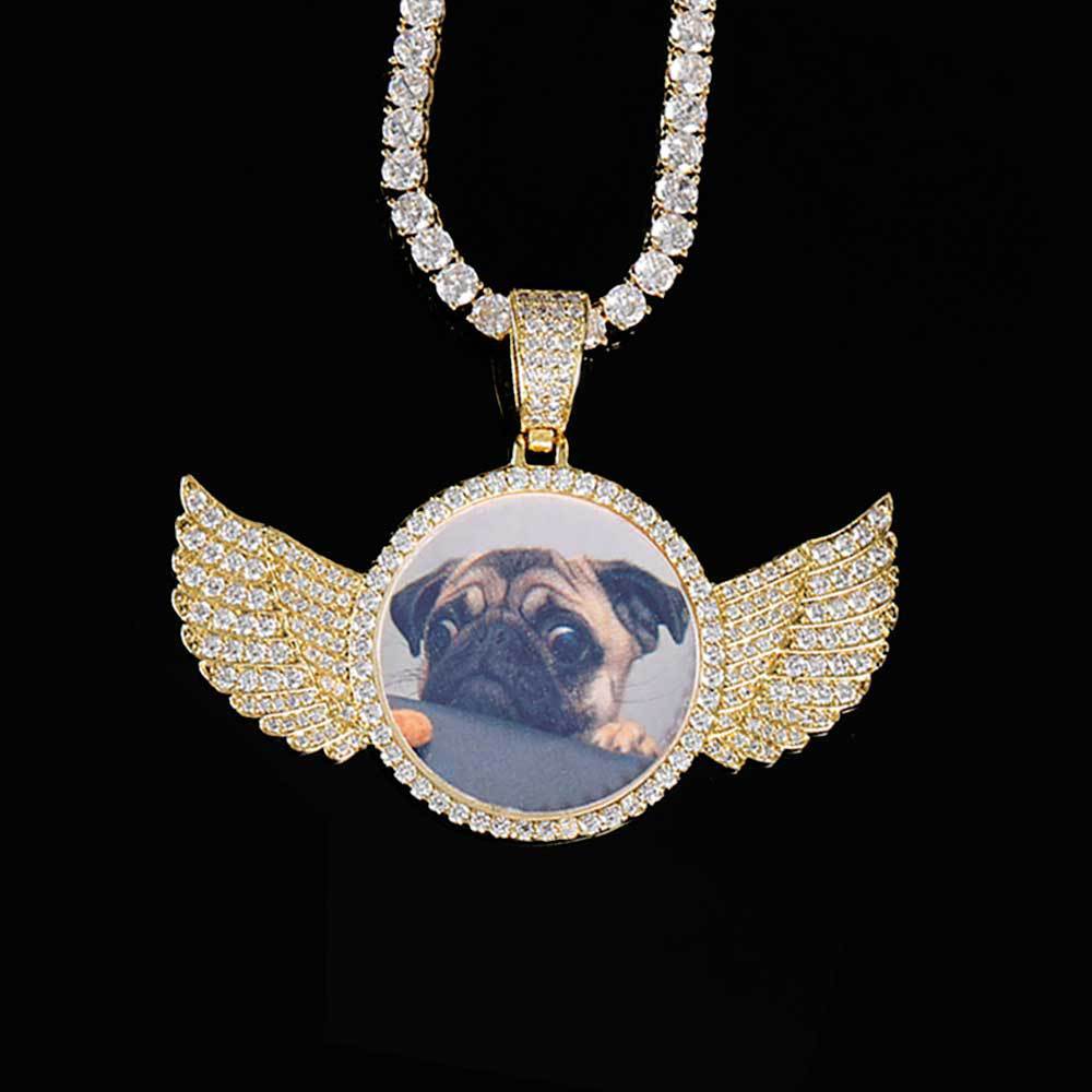 Customized Angel Wings Medallions Photo Locket