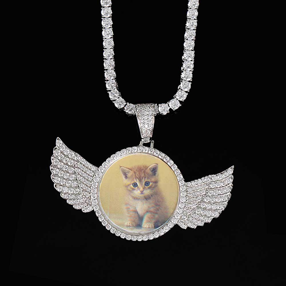 Customized Angel Wings Medallions Photo Locket