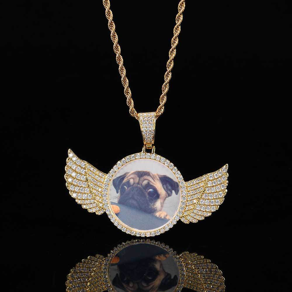 Customized Angel Wings Medallions Photo Locket