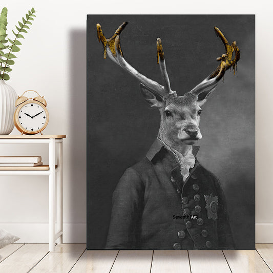 Wall Decor Black Wildlife Canvas 80 x 120 cm