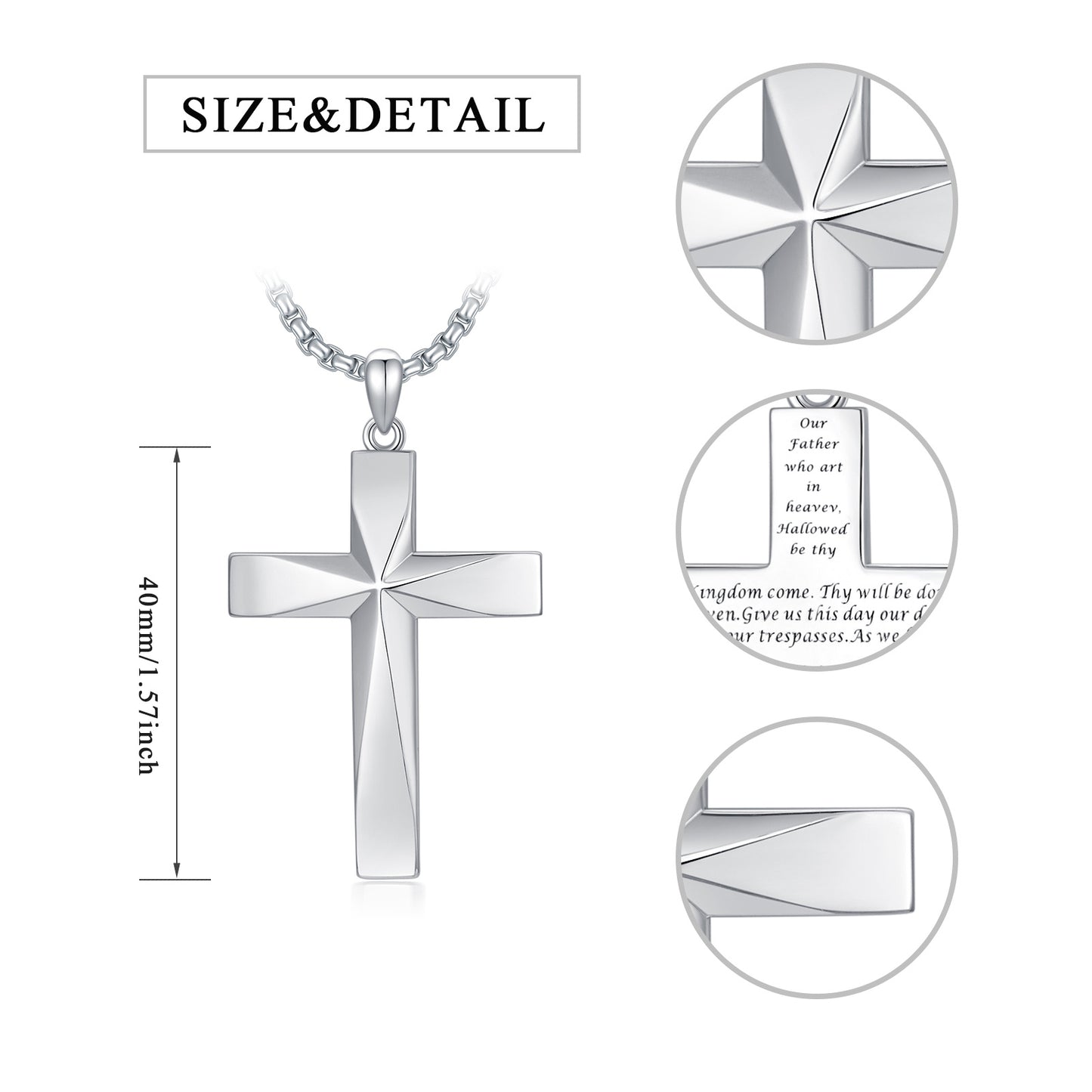 925 Sterling Silver Cross Necklace