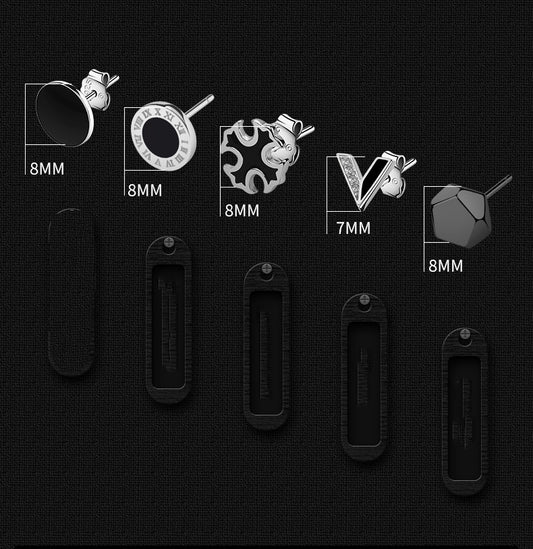 925 Silver Men''s Earrings Set