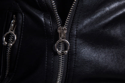 King's Vibe Long Black Leather jacket