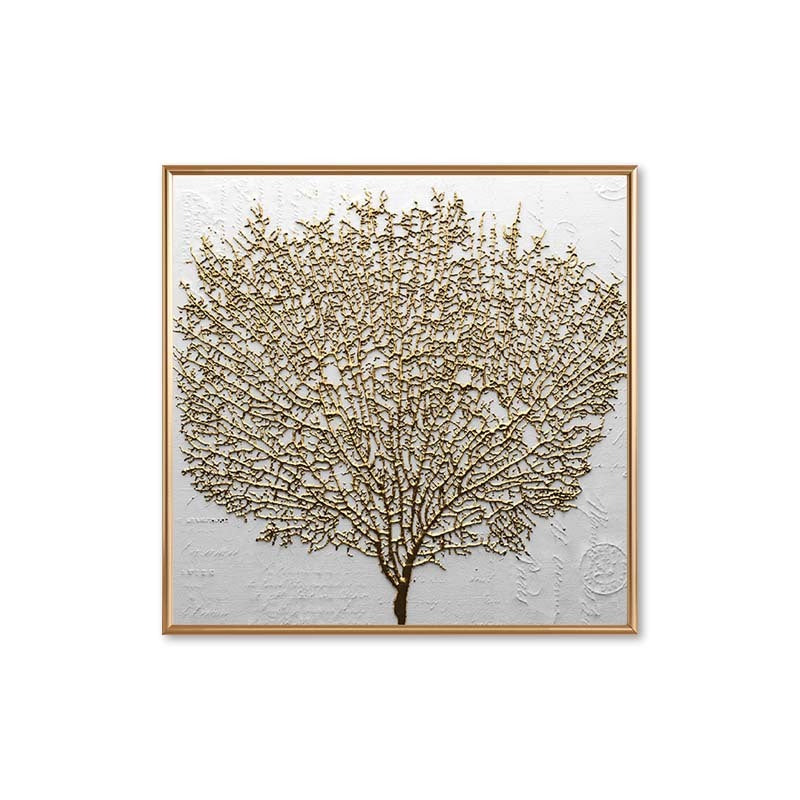 Golden Big Tree Abstract Art