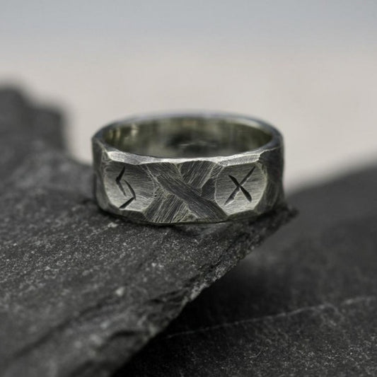 Handmade Silver Viking Rune 925 Silver Ring