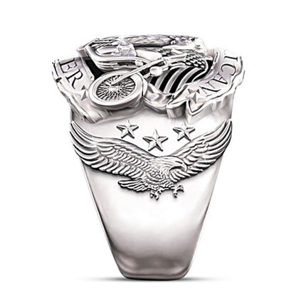 American Biker Old-Skool Eagle Ring