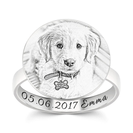 925 Sliver Customize Pet Rings for Pet Lovers