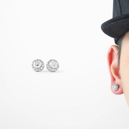 Trendy Unisex Diamond And Rhinestone Stud Earrings