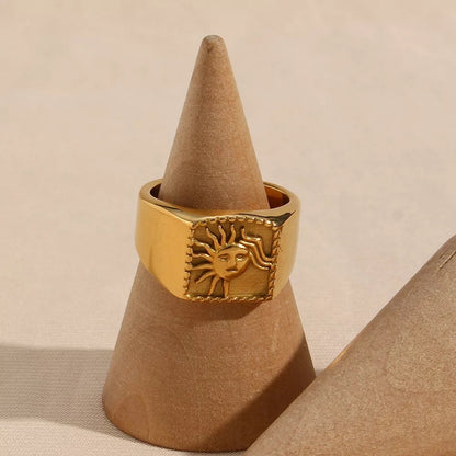 18K Real Gold Plated Titanium Ring