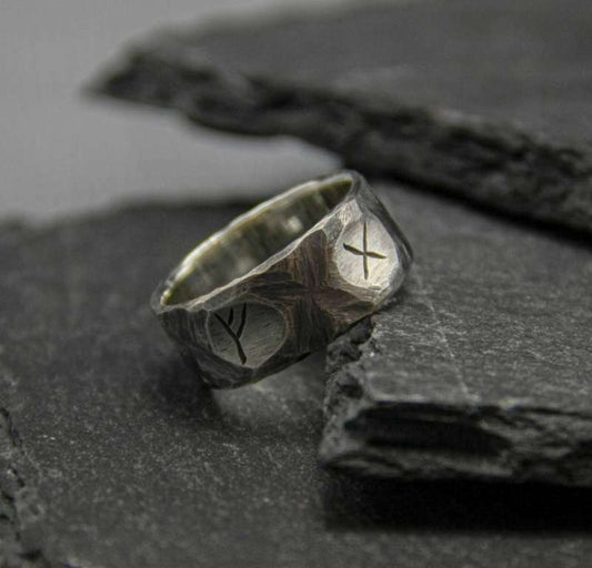 Handmade Silver Viking Rune 925 Silver Ring