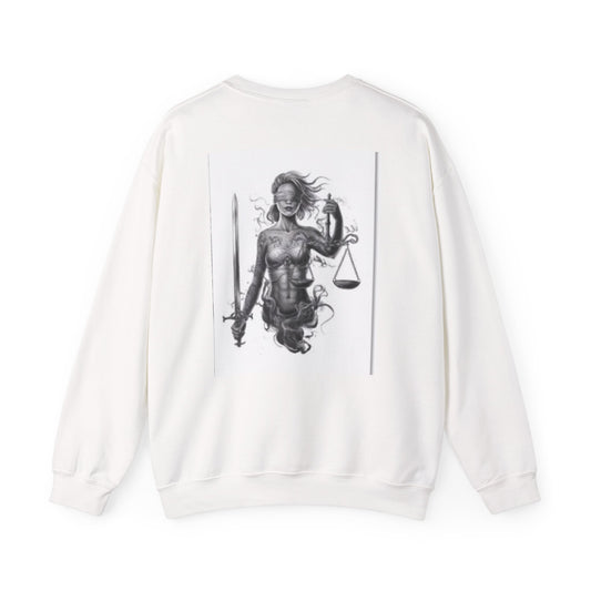 Crewneck Sweatshirt — 'Retribution' Gothic Lady Justice Graphic