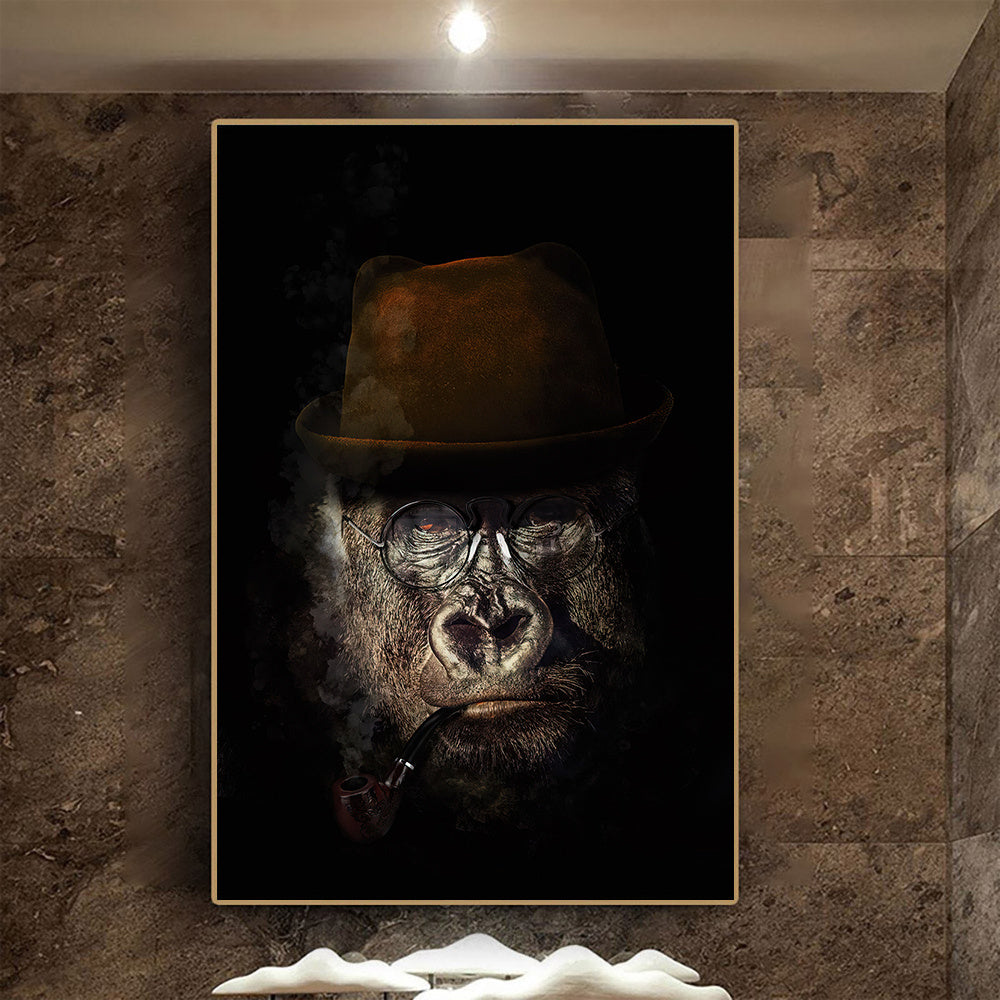 Wall Decor Black Wildlife Canvas 80 x 120 cm