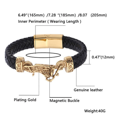 New Woven Motorcycle Leather Bracelet