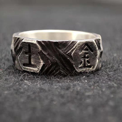 Handmade Silver Viking Rune 925 Silver Ring