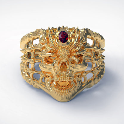 King's Domineering Skull Ring