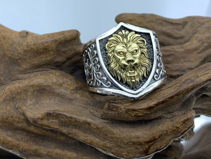 925 Sterling Silver Domineering Lion Ring