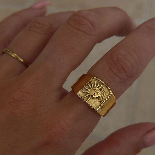 18K Real Gold Plated Titanium Ring