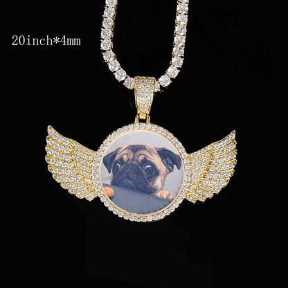 Customized Angel Wings Medallions Photo Locket