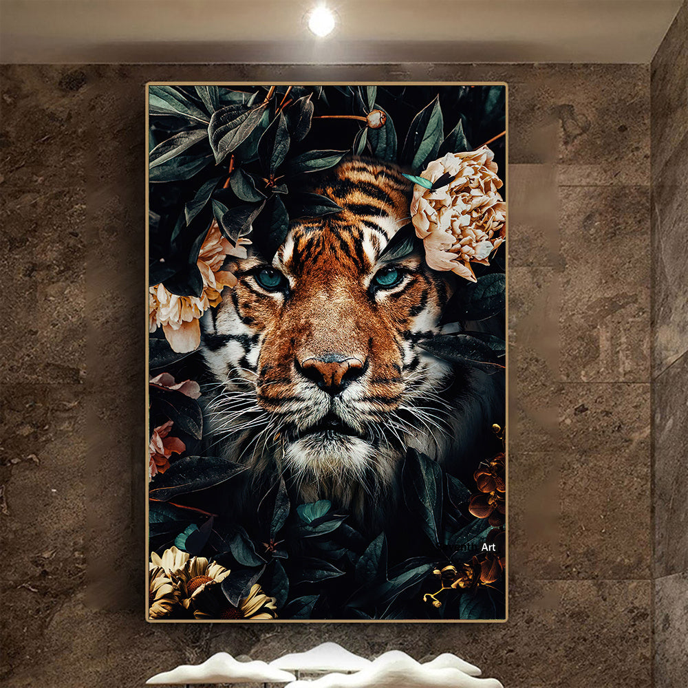 Wall Decor Black Wildlife Canvas 80 x 120 cm