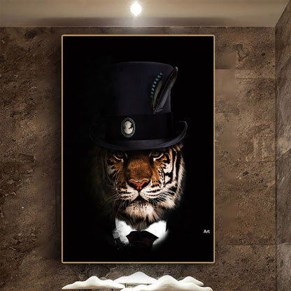 Wall Decor Black Wildlife Canvas 80 x 120 cm
