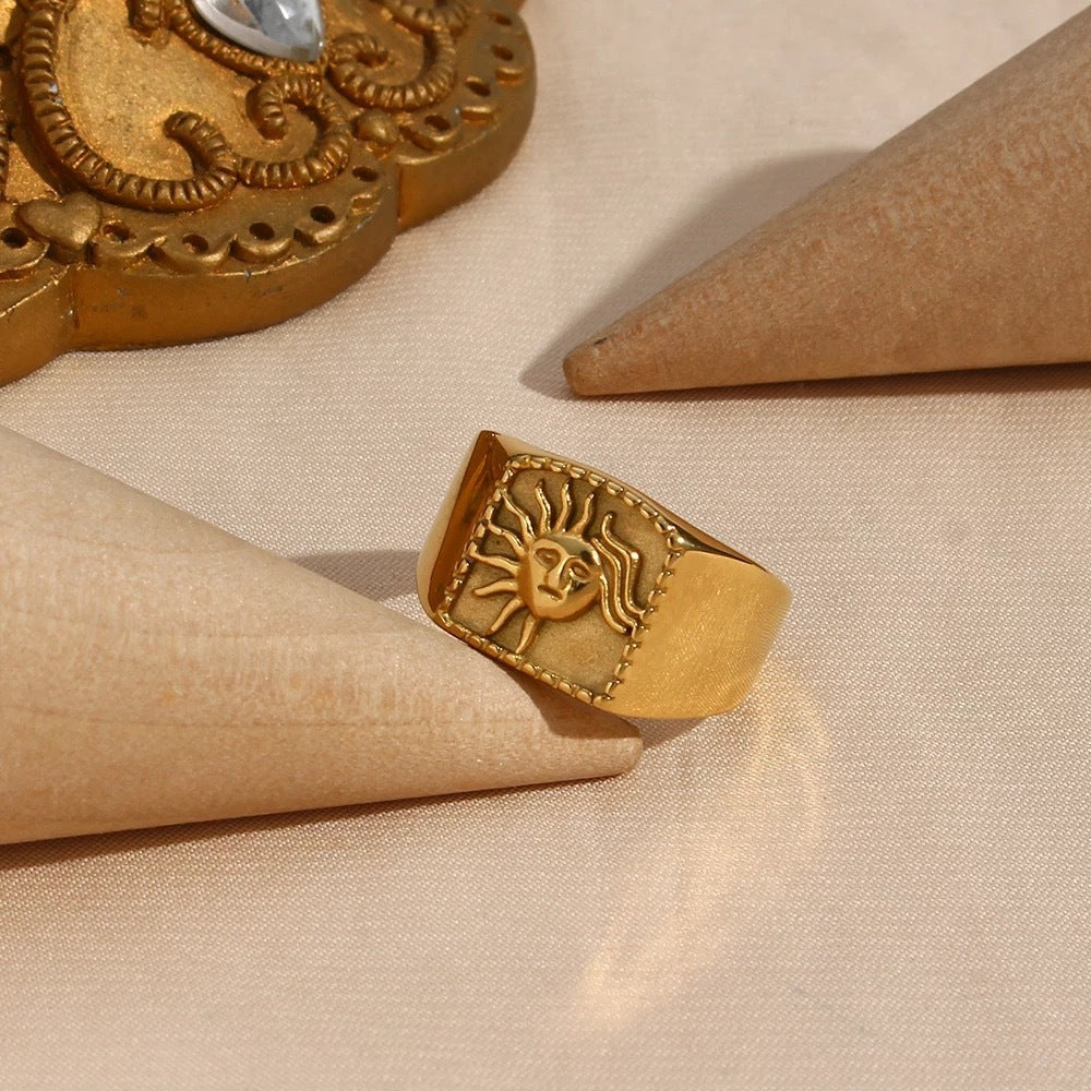 18K Real Gold Plated Titanium Ring