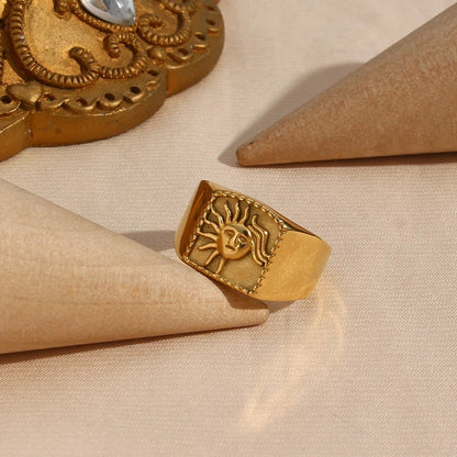 18K Real Gold Plated Titanium Ring