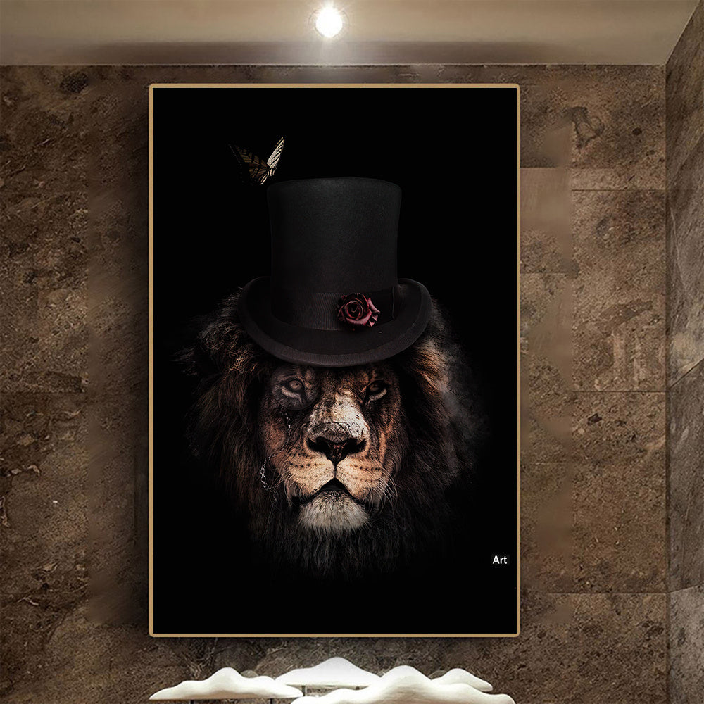 Wall Decor Black Wildlife Canvas 80 x 120 cm