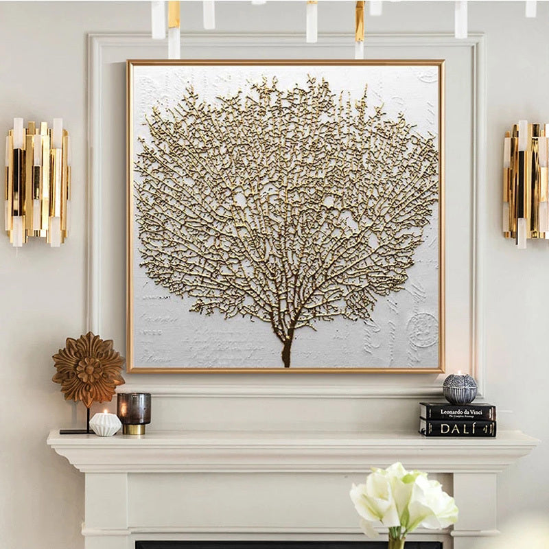 Golden Big Tree Abstract Art