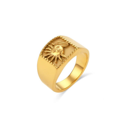 18K Real Gold Plated Titanium Ring