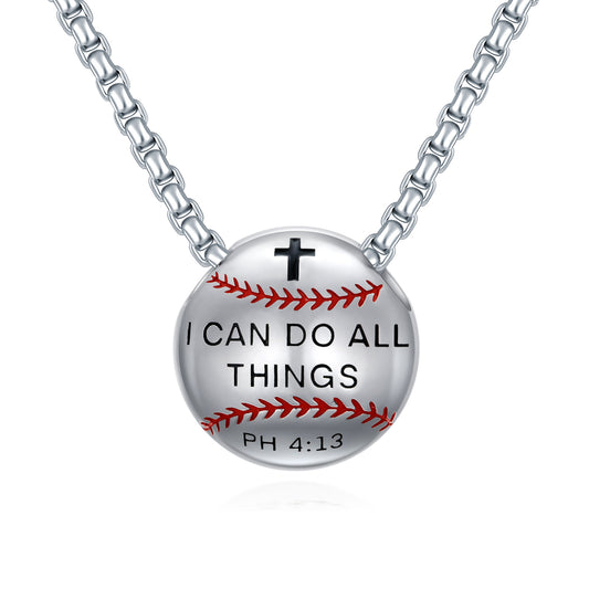925 Sterling Silver Baseball Necklaces